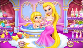 Long hair Pregnant care baby Affiche