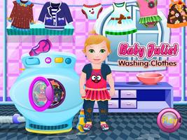پوستر Baby Washing Clothes