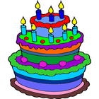 Cake coloring book icon