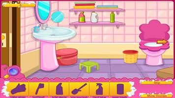トイレ掃除ゲーム女の子 ポスター