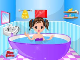 پوستر Little Girl Bathing