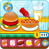 Resto burger fast-food icon