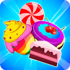 Cake and candy match game icon