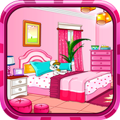 Girly room decoration game آئیکن