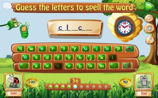 Hangman Kid's App for Spelling Word Practice اسکرین شاٹ 1
