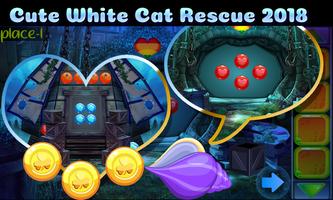 Cute White Cat Rescue Game 2018 - Best Escape 426 الملصق
