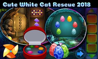 Cute White Cat Rescue Game 2018 - Best Escape 426 اسکرین شاٹ 1