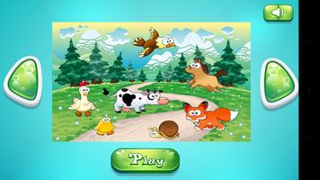 Animal shapes puzzles poster