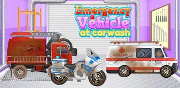 Emergency Vehicles at Car Wash
