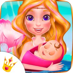 美人魚寶寶關心冒險新生兒童遊戲 - 懷孕醫生海洋清潔的烹飪 - Mermaid Baby Care APK 下載