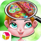 Cartoon Girl's Brain Surgery Zeichen