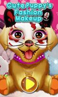 Cute Puppy’s Fashion Makeup Affiche