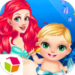 美人鱼妈咪的海洋宝贝——漂亮公主美容装扮&可爱新生儿护理游戏