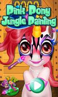 Pink Pony Jungle Painting poster