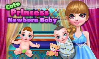 Cute Princess Newborn Baby Plakat