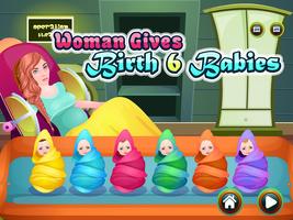 女性の出産の赤ちゃんのゲーム ポスター