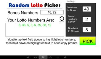 Random Lotto Picker capture d'écran 1