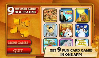 9 Fun Card Games - Solitaire, Gin Rummy, Mahjong Plakat