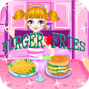 Gotowanie burgera i frytek : Gry dla dziewczyn aplikacja