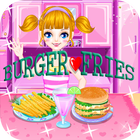 Gotowanie burgera i frytek : Gry dla dziewczyn ikona
