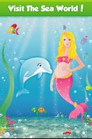 Sea Blue Dolphin Mermaid Care Affiche