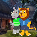 Lion And Rhinoceros Embracing Best Escape Game-383 APK