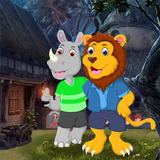 Lion And Rhinoceros Embracing Best Escape Game-383 icon