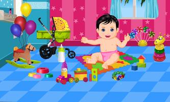 Poster Baby Care and Bath Baby Games
