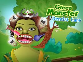 Green Monster Dentist Care Affiche