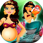 Mermaid Cute Baby Born icône