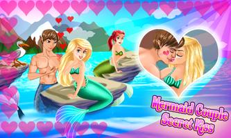 Mermaid Couple Secret Kiss Affiche