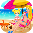 Mommy Newborn Baby at Beach APK