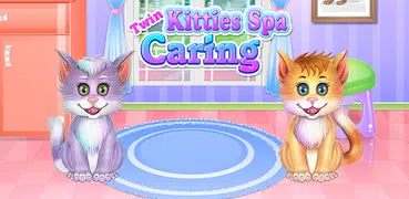 Twin Kitties Spa Caring