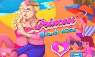 Prinzessin Strand Kuss Plakat