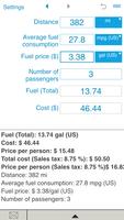 Fuel cost calculator screenshot 1