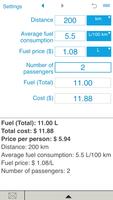 Fuel cost calculator screenshot 2