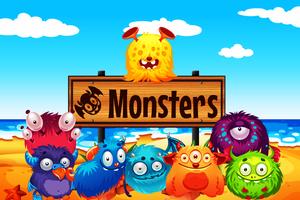 Poster Monster Differences Game
