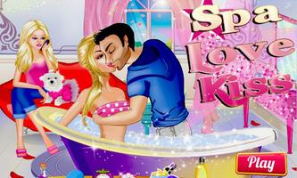 Lovers Kissing at Spa Salon پوسٹر
