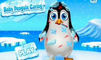 Baby Penguin Caring Affiche