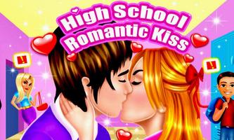 High School Romantic Kissing Affiche