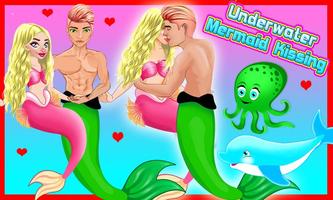 Underwater Mermaid Kissing Poster