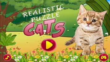 Puzzle realista: Gatos Poster