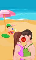 Kissing Game-Beach Couple Fun Affiche