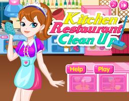 Kitchen Restaurant Clean Up پوسٹر