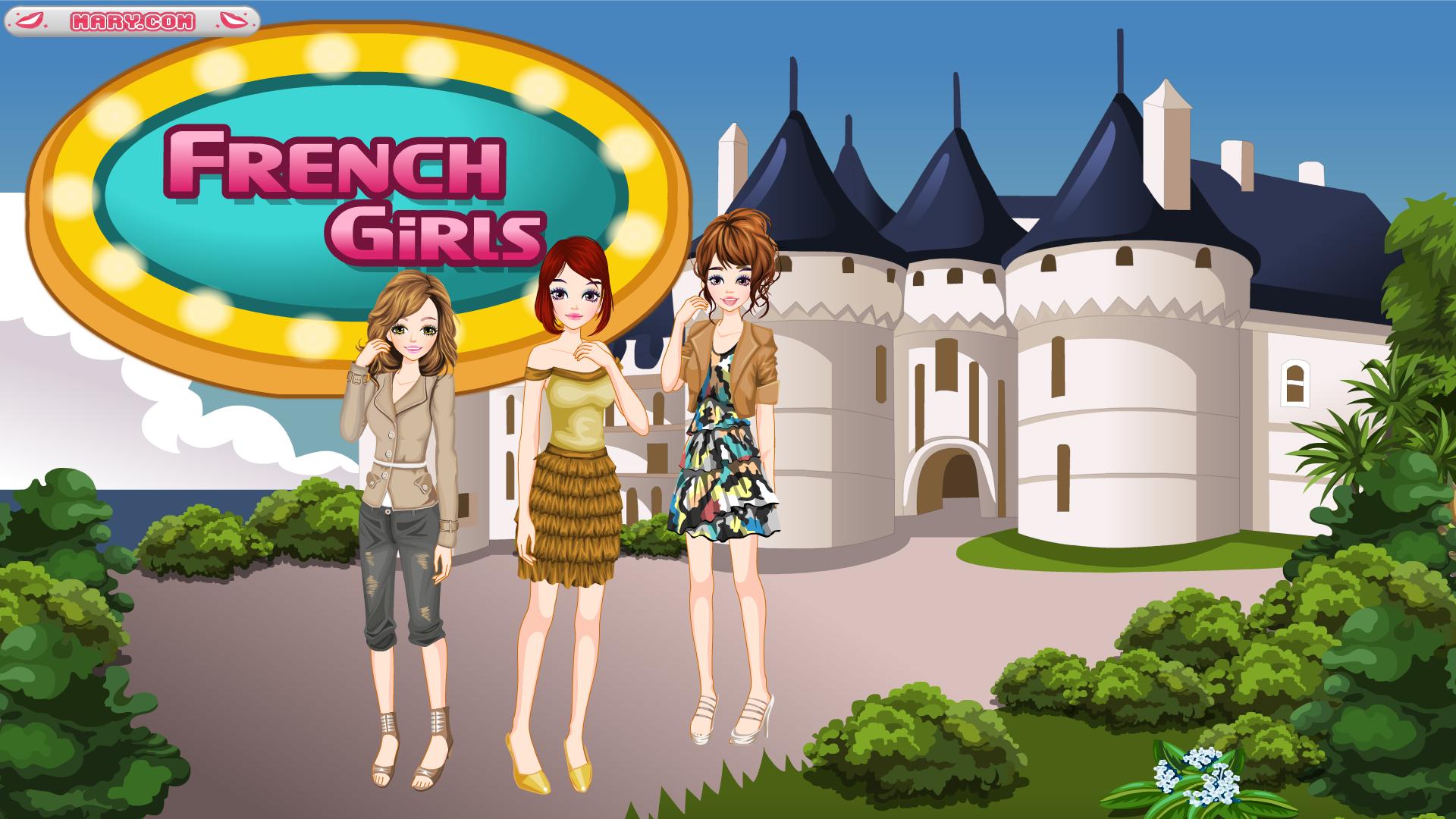 Игра дом девушек 2. French игра. Модный дом игра. Французские игры для детей. Игра про трех девочек.