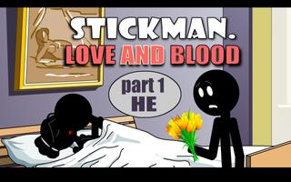 Stickman Love And Blood. He постер