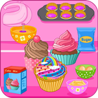 Kleurige cupcakes bakken-icoon