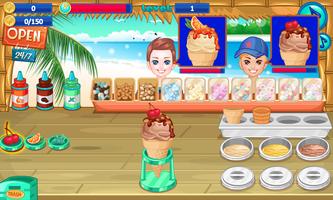 Ice cream shop on the beach poster