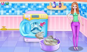 Washing clothes and ironing game screenshot 1