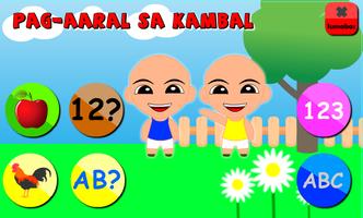 Poster learning ABC 123 (Tagalog)